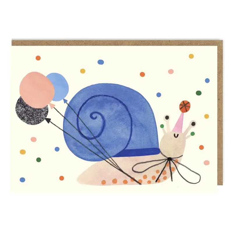 Party Snail Greetings Card by Daria Solak Illustrations