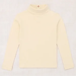 Pointelle Turtleneck in String by Misha & Puff