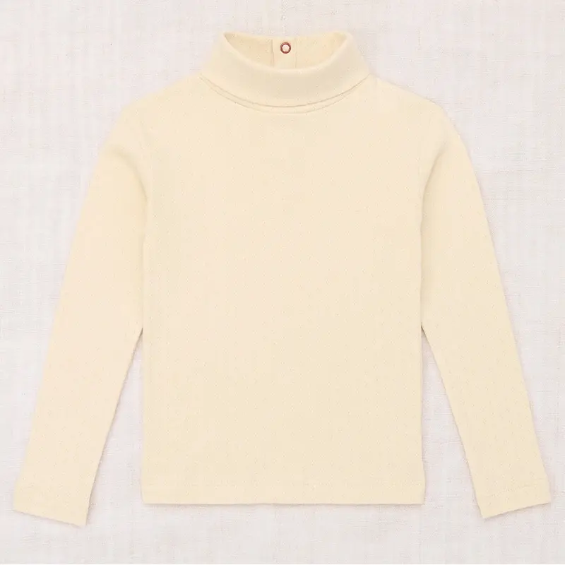 Pointelle Turtleneck in String by Misha & Puff