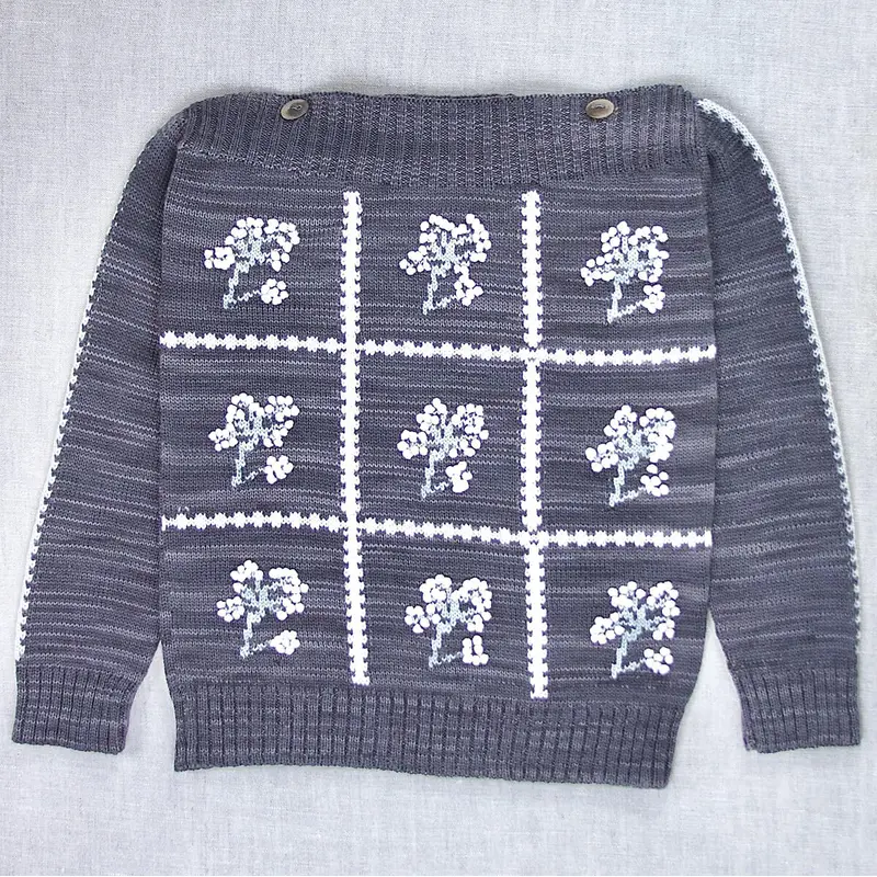 Queen Anne's Lace Pullover in Obsidian by Iver & Isla - Last Ones In Stock - 4-8 Years