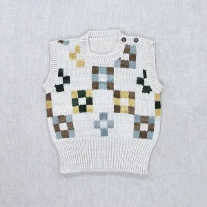 Quilt Block Vest in Cocoa by Iver & Isla - Last Ones In Stock - 4-8 Years