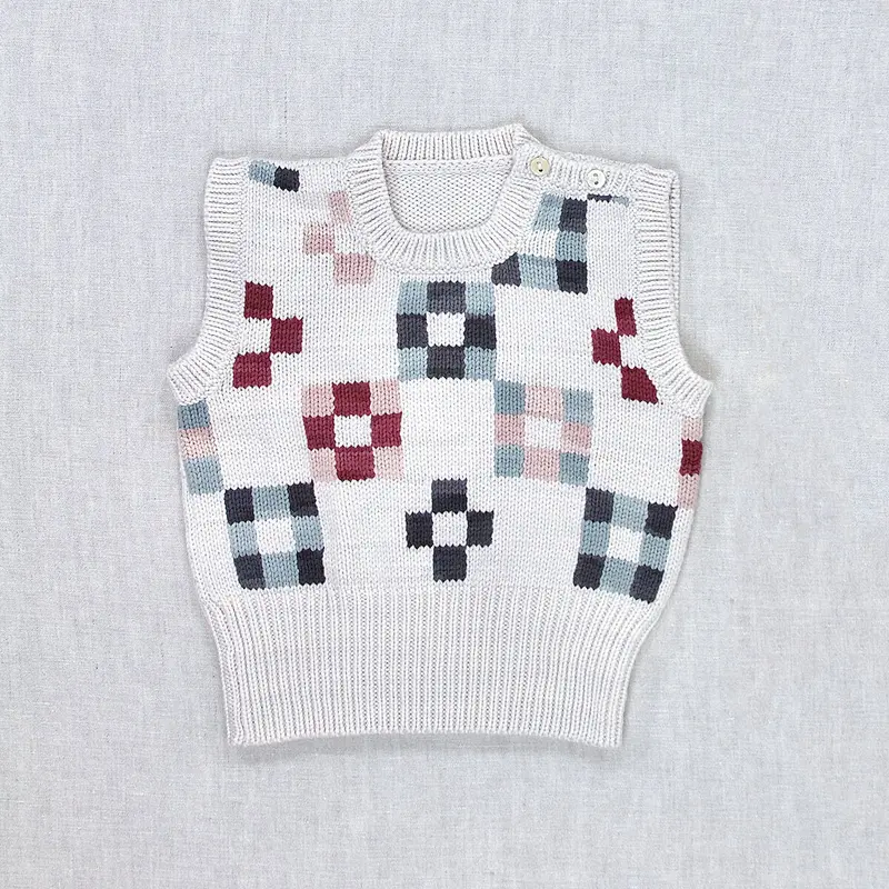Quilt Block Vest in Mallow by Iver & Isla - Last Ones In Stock - 4-8 Years
