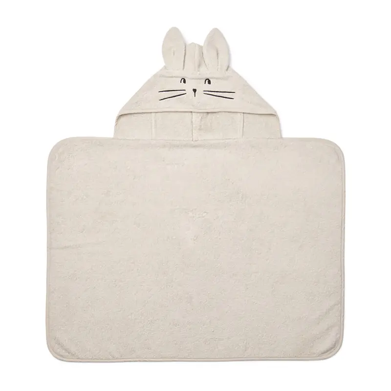 Vilas Rabbit Hooded Baby Towel in Sandy by Liewood