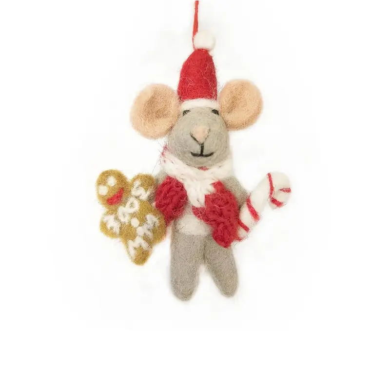 Chris Mouse Hanging Christmas Decoration by Felt So Good
