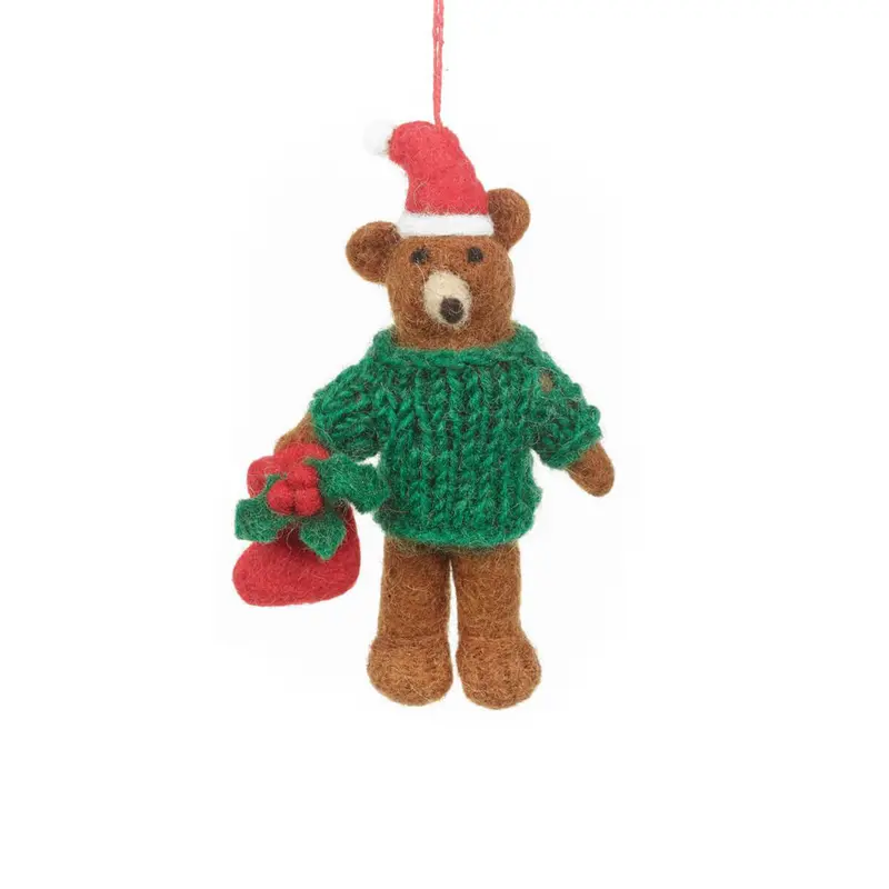 Claus The Christmas Bear Hanging Decoration by Felt So Good