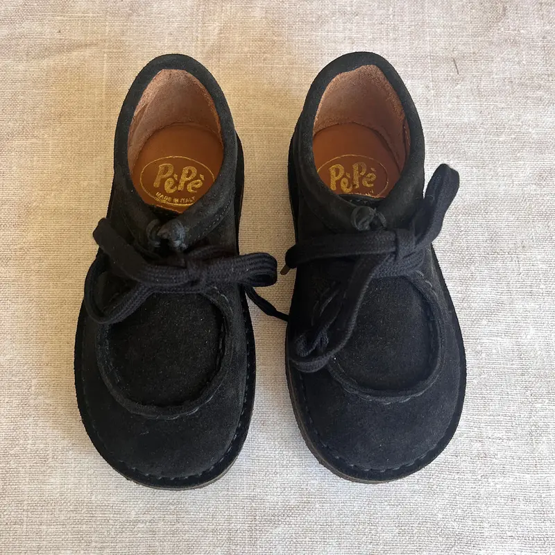 Dani Lace Up Shoes in Black Suede by PP