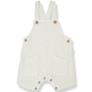 Giulio Short Overall in Ivory by 1+ in the Family - Last Ones In Stock - 6-12 Months