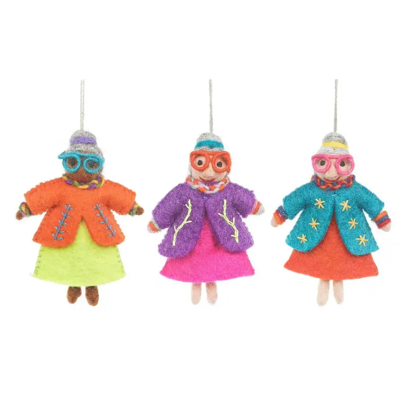 Groovy Grannies Hanging Christmas Decorations by Felt So Good