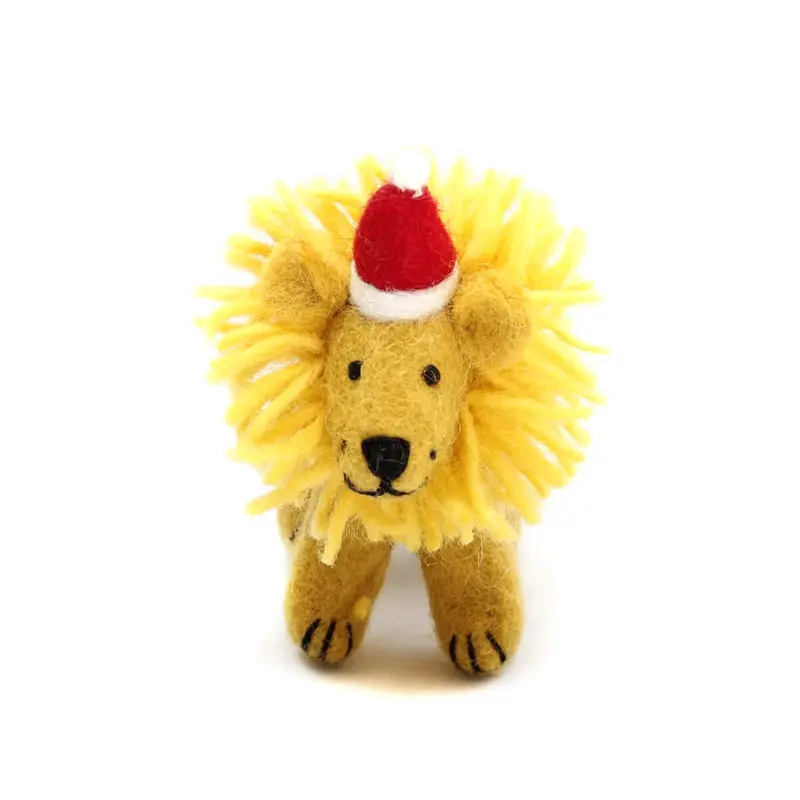 Lion In A Christmas Hat Hanging Christmas Decoration by Amica