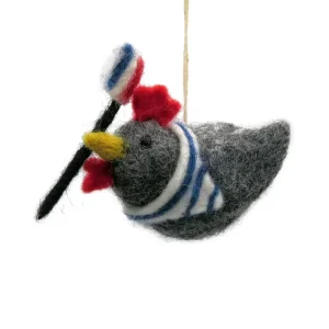 Mini French Hen 12 Days Of Christmas Hanging Christmas Decoration by Amica