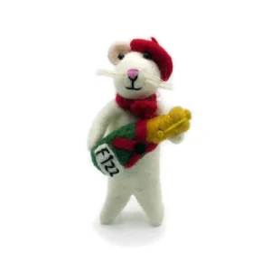 Mouse Avec Beret Et Fizz Hanging Christmas Decoration by Amica
