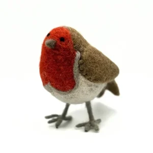 Natural Robin Hanging Christmas Decoration by Amica