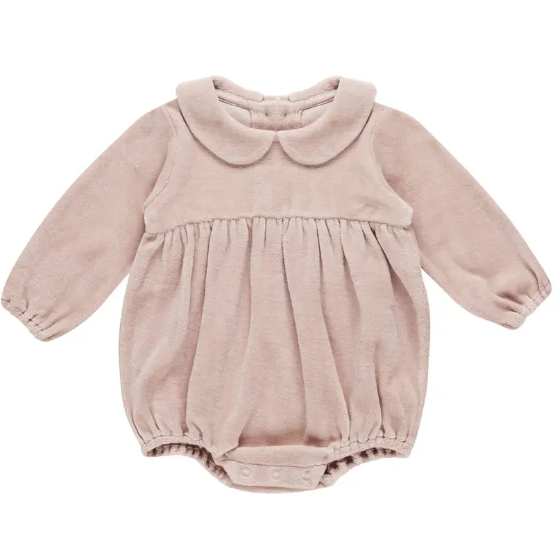 Peter Pan Romper in Blush by Quincy Mae - Last Ones In Stock - 6-18 Months