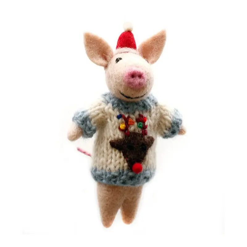 Piglet In A Festive Jumper Hanging Christmas Decoration by Amica