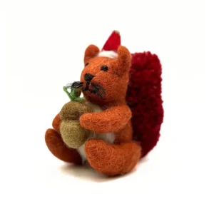 Red Squirrel With Acorn Hanging Christmas Decoration by Amica