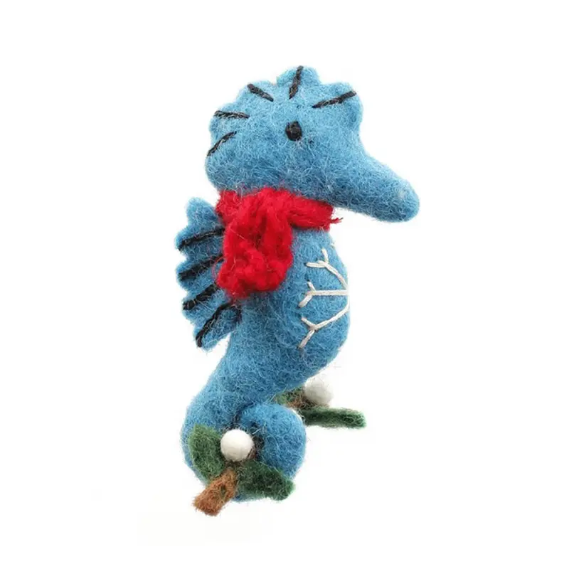 Seahorse With Mistletoe Hanging Christmas Decoration by Amica