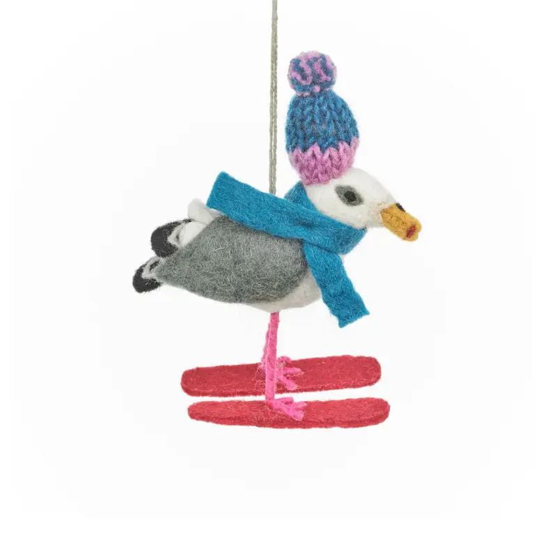 Ski-Gull Hanging Christmas Decoration by Felt So Good