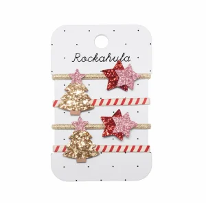 Stripy Christmas Tree Set of Ponies by Rockahula