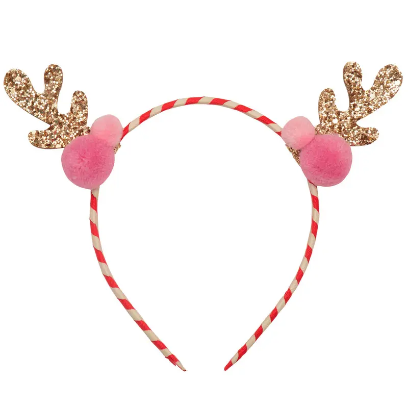 Stripy Pom Pom Reindeer Headband by Rockahula