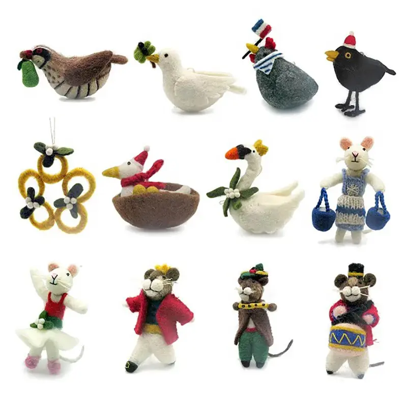 The 12 Days Of Christmas Hanging Christmas Decorations Set (Large Size) by Amica