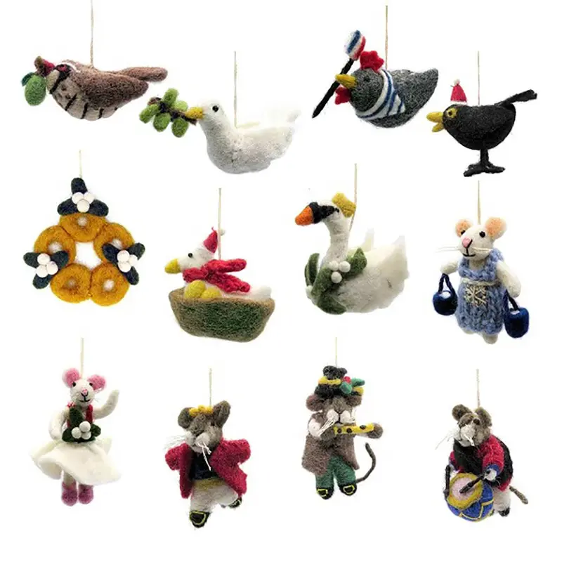 The 12 Days Of Christmas Hanging Christmas Decorations Set (Mini Size) by Amica