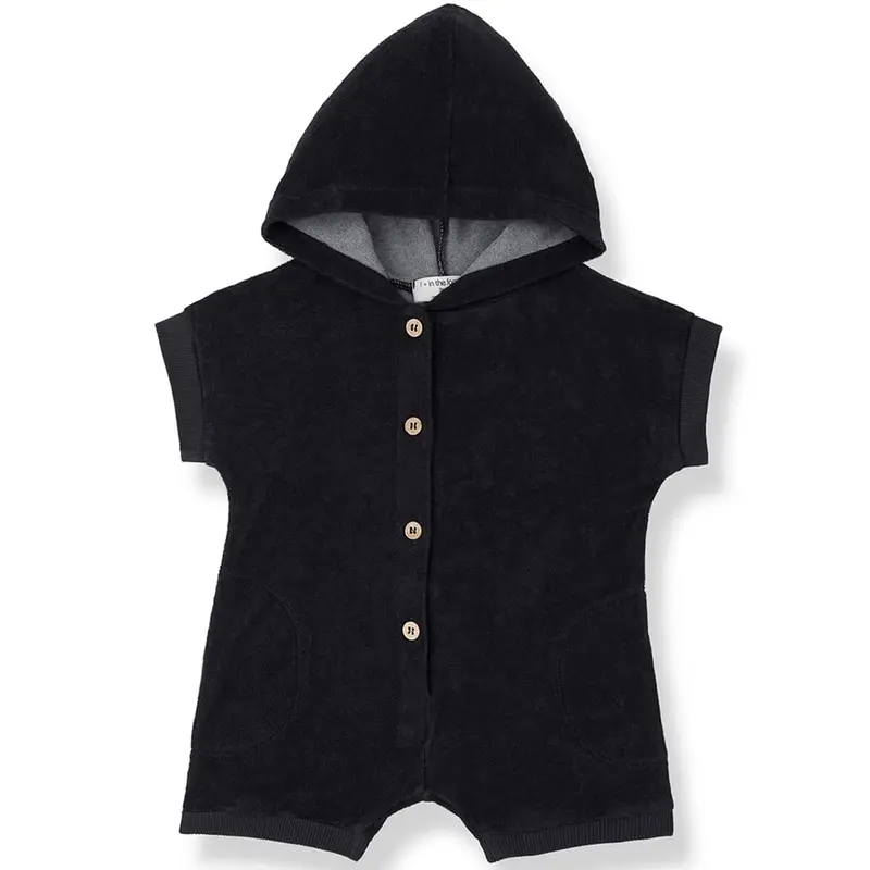 Tiziano Hooded Overall in Anthracite by 1+ in the Family - Last Ones In Stock - 3-12 Months