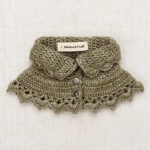 Crochet Button Collar in Seal Gray by Misha & Puff