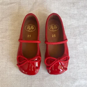 Darlyn Patent Leather Ballet Slippers in Red by PP