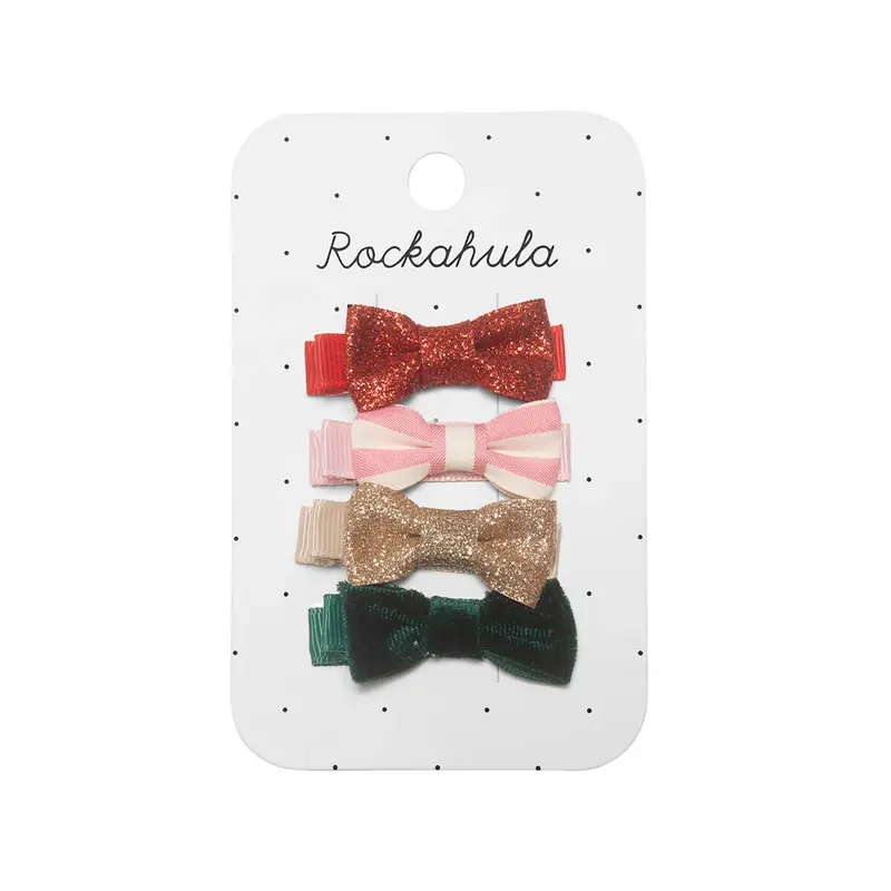 Jolly Christmas Mini Bow Clips by Rockahula