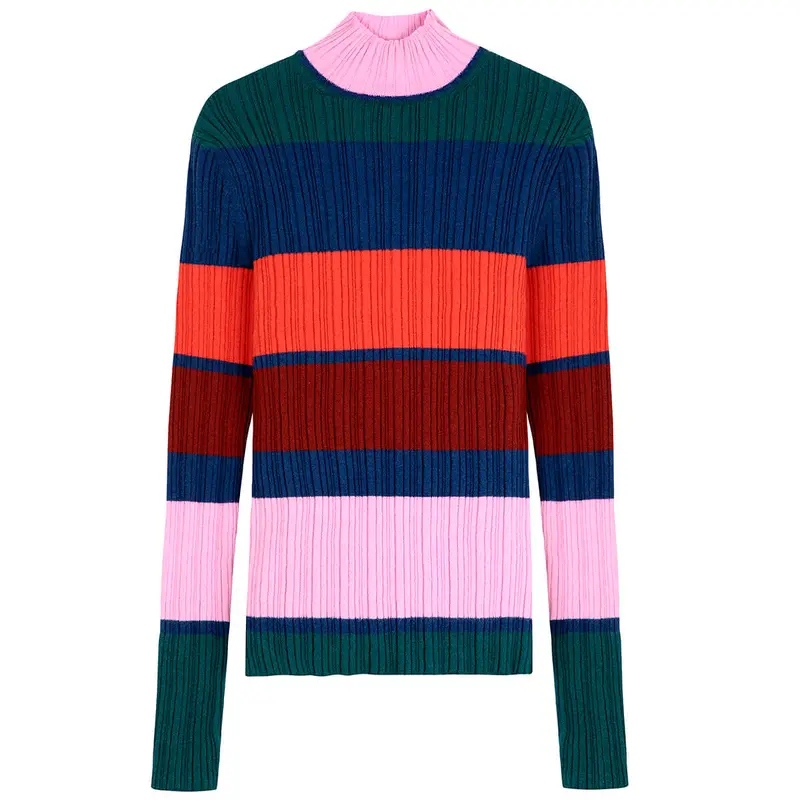Multi Stripes Turtleneck Jumper by Bobo Choses Womenswear - Last Ones In Stock - Small / Medium