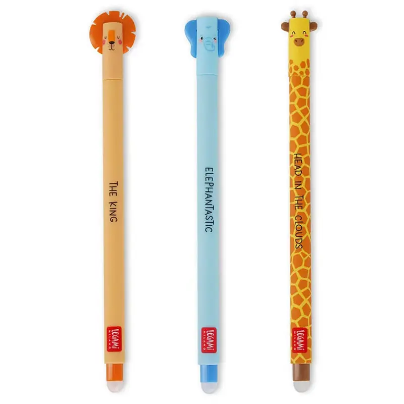 Safari Set of 3 Erasable Pens by Legami