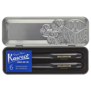 Ballpen And Fountain Pen Set in Black by Moleskine X Kaweco