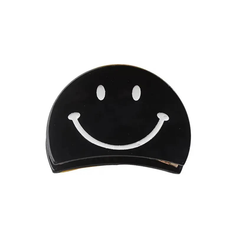 Big Smiley Hair Claw in Black by Hello Sakura