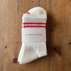 Boyfriend Adult Socks in Clean White by Le Bon Shoppe