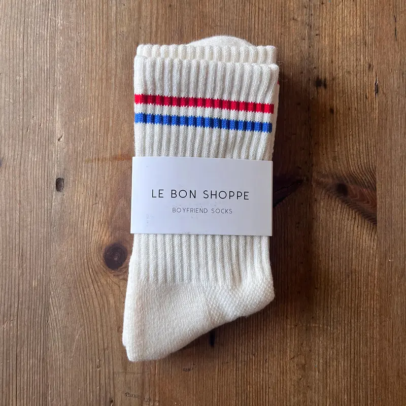 Boyfriend Adult Socks in Milk by Le Bon Shoppe