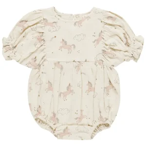 Cosette Romper in Unicorns by Quincy Mae - Last One In Stock - 3-6 Months