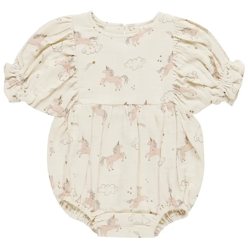 Cosette Romper in Unicorns by Quincy Mae - Last One In Stock - 3-6 Months