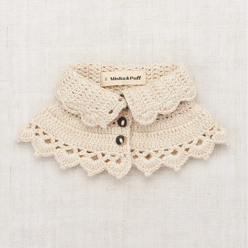 Crochet Button Collar in String by Misha & Puff