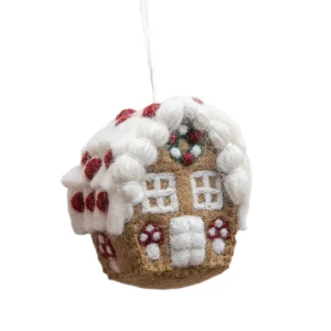 Gingerbread House With Mushroom Christmas Decoration by Shirley Bredal