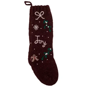 Gingerbread Knitted Christmas Stocking in Grape by Shirley Bredal