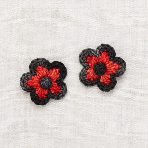 Medium Flower Clip Set in Red Flame by Misha & Puff