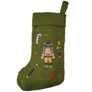 Nutcracker Christmas Stocking in Green by Shirley Bredal