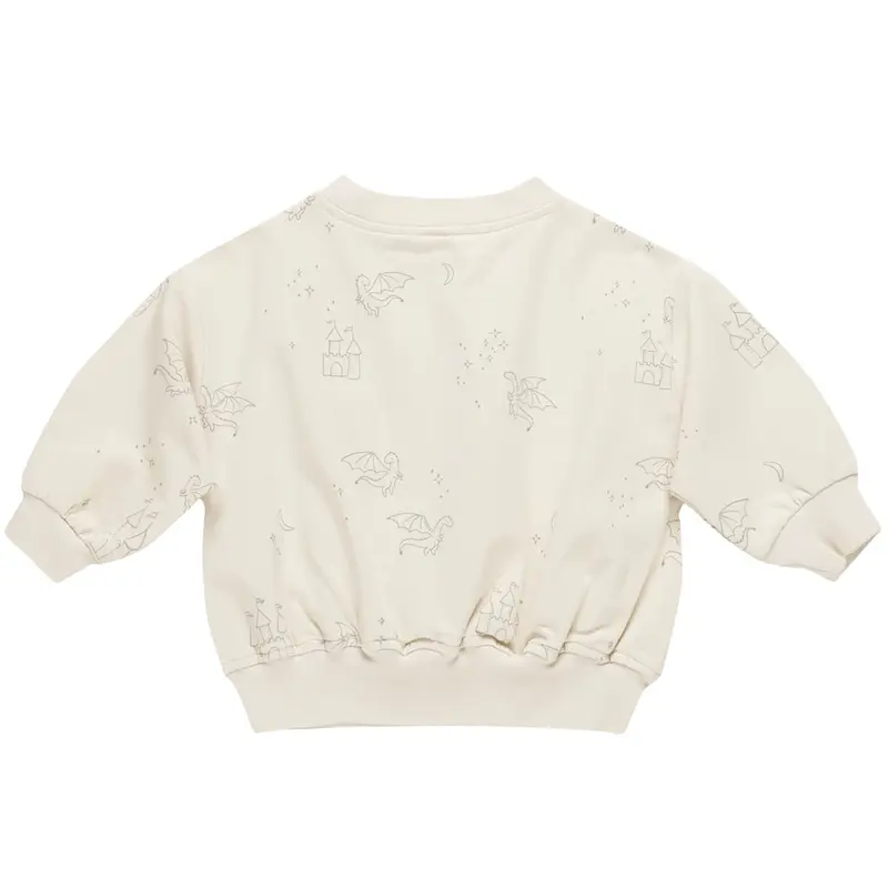 Relaxed Sweatshirt in Dragons by Quincy Mae - Last Ones In Stock - 12-24 Months