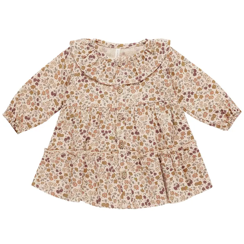 Ruffle Collar Button Dress in Posy by Quincy Mae