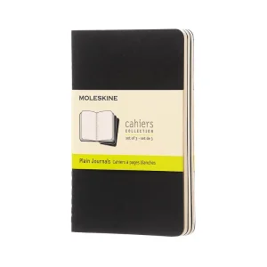 Set of Three Plain Cahier Soft Notebooks (14cm) in Black by Moleskine