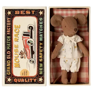 Big Sister Mouse in a Matchbox (Floral Shorts) by Maileg