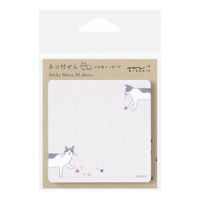 Cat & Ball To Do Sticky Notes by Midori