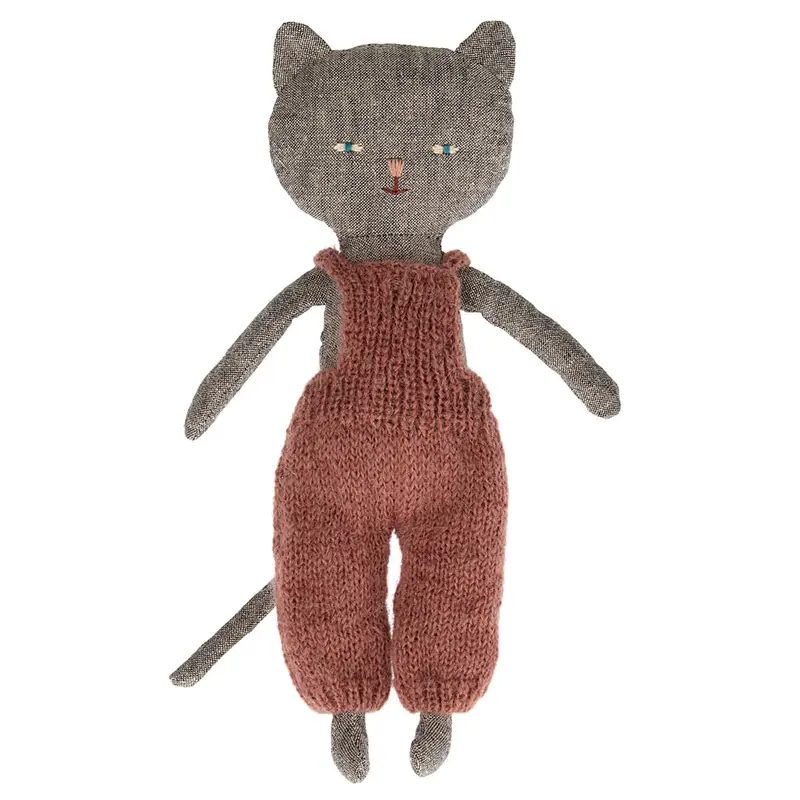 Chatons Kitten in Overalls in Grey by Maileg