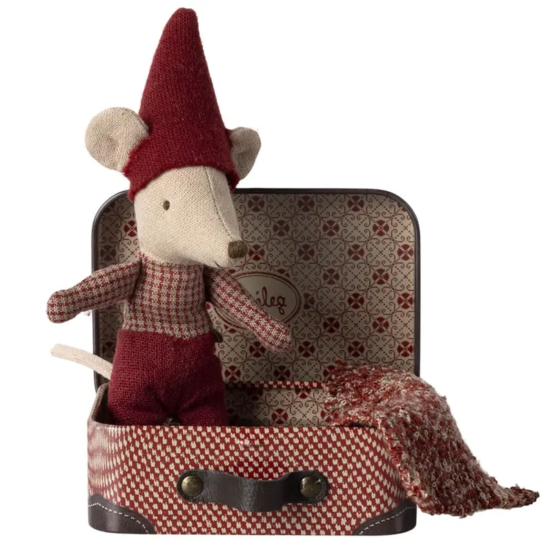 Christmas Mouse Baby in a Suitcase by Maileg