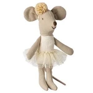 Little Sister Ballerina Mouse in Off-White by Maileg